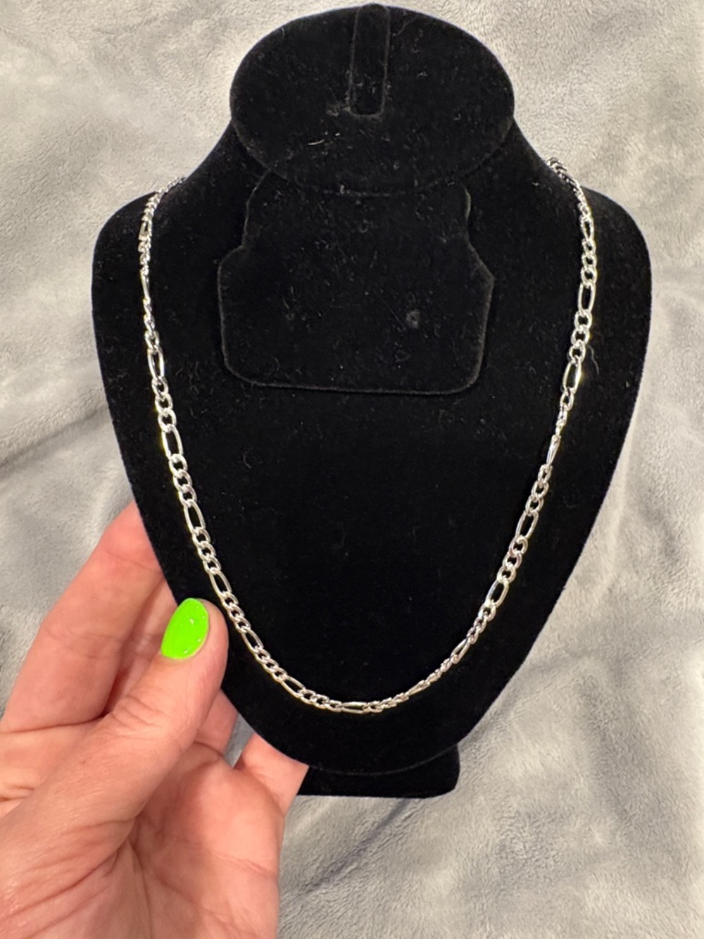Sterling Silver Figaro Chain Necklace - Silver